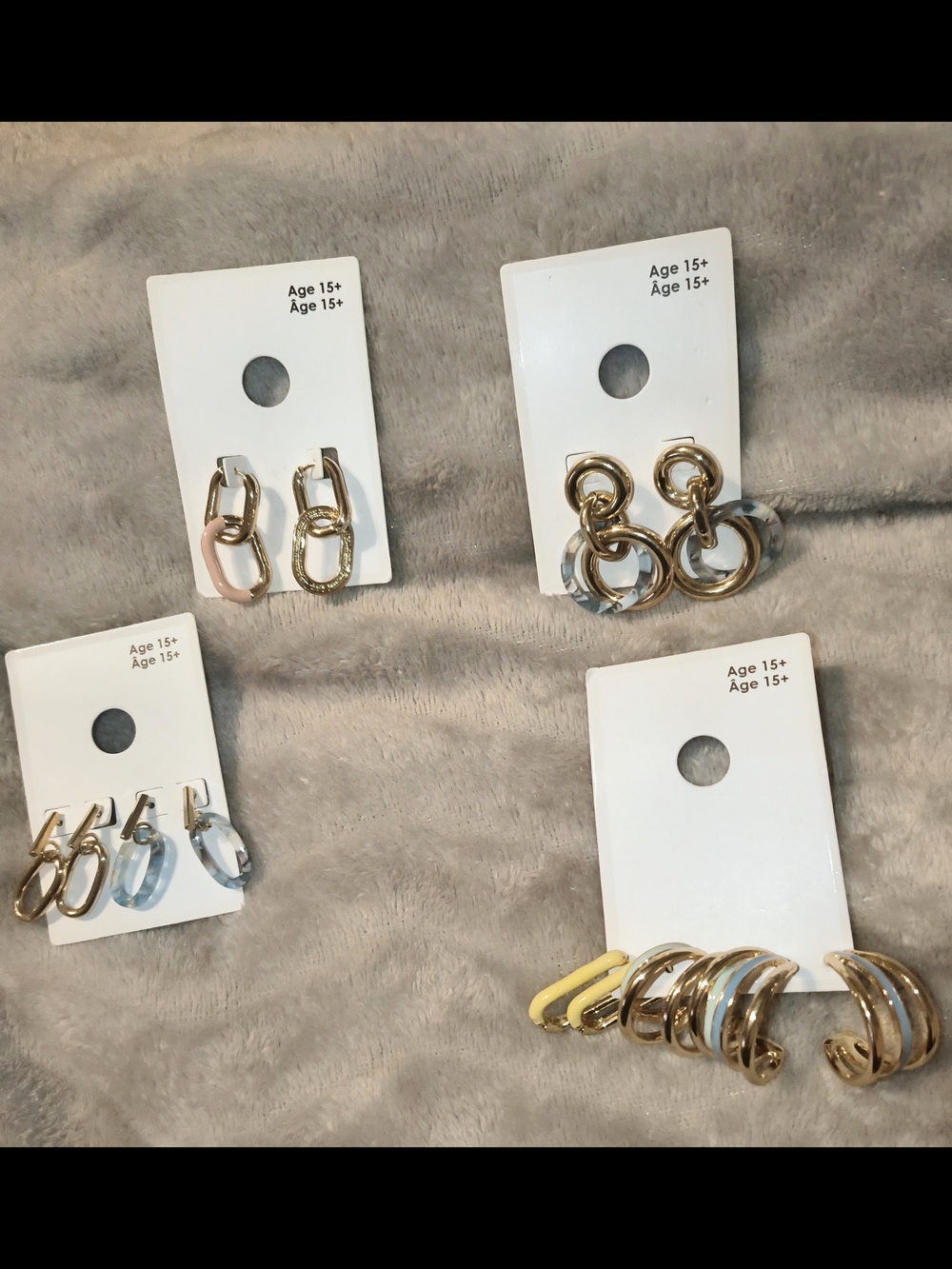 Gold and Pastel Hoop Earring Set - Women Jewelry